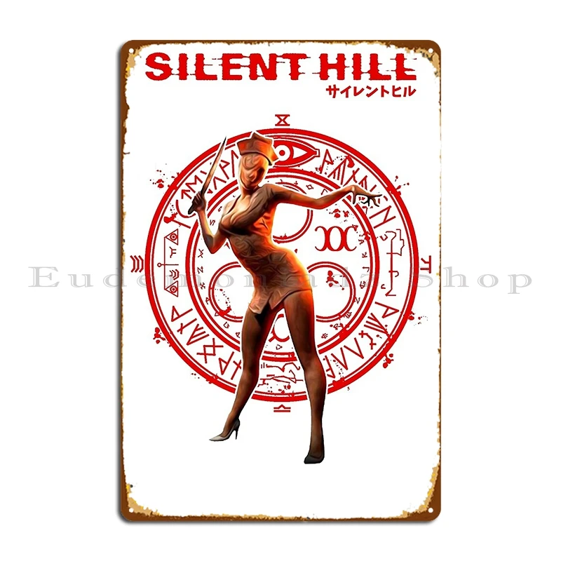 Vintage Home Cinema - Affiche métallique Silent Hill Nurse, style