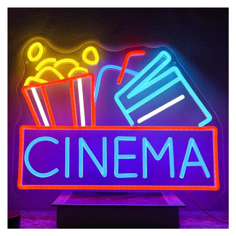 Home Cinema Today - Enseigne néon cinéma alimentée par USB,