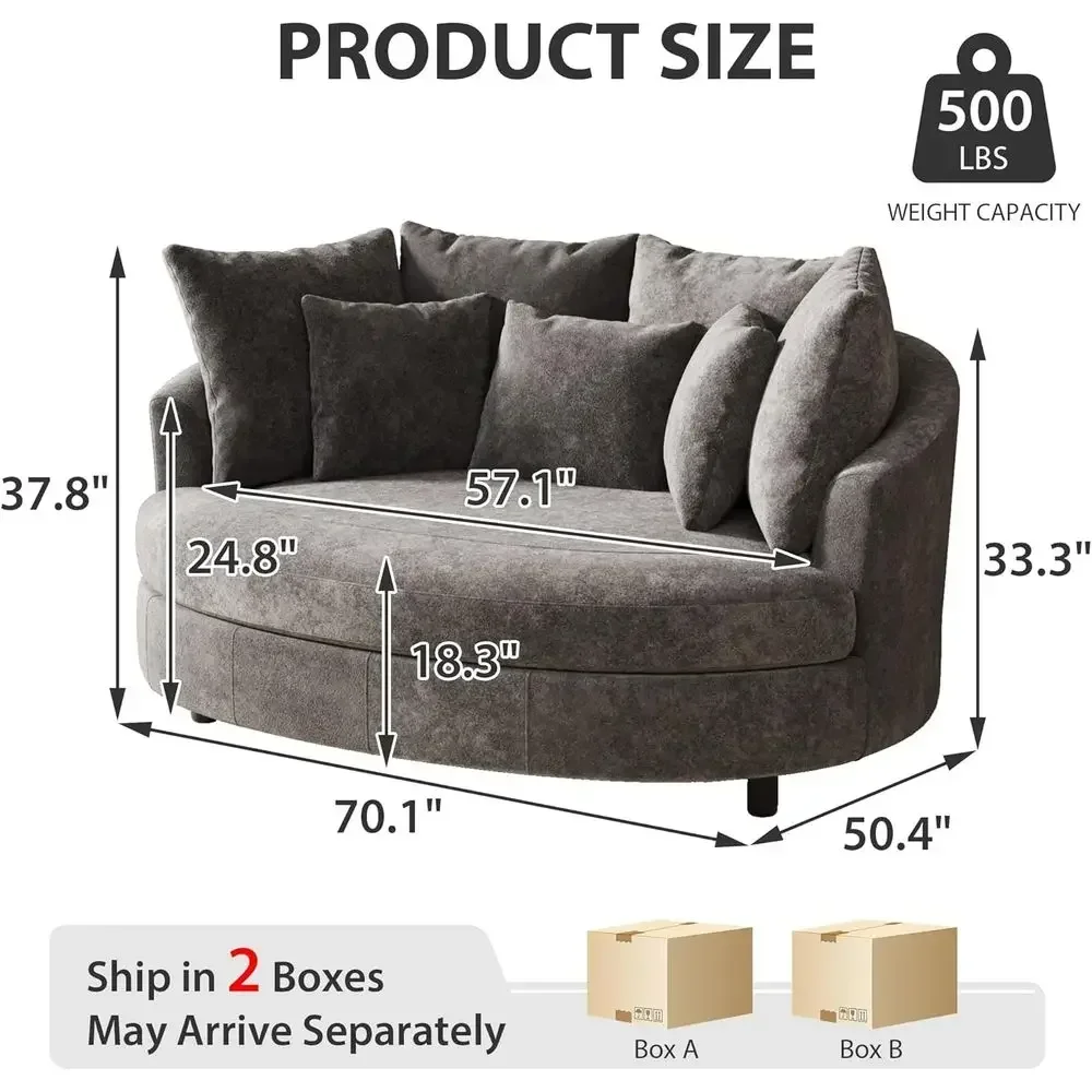 Fauteuil baril en chenille gri - Home Cinema Couch avis et prix