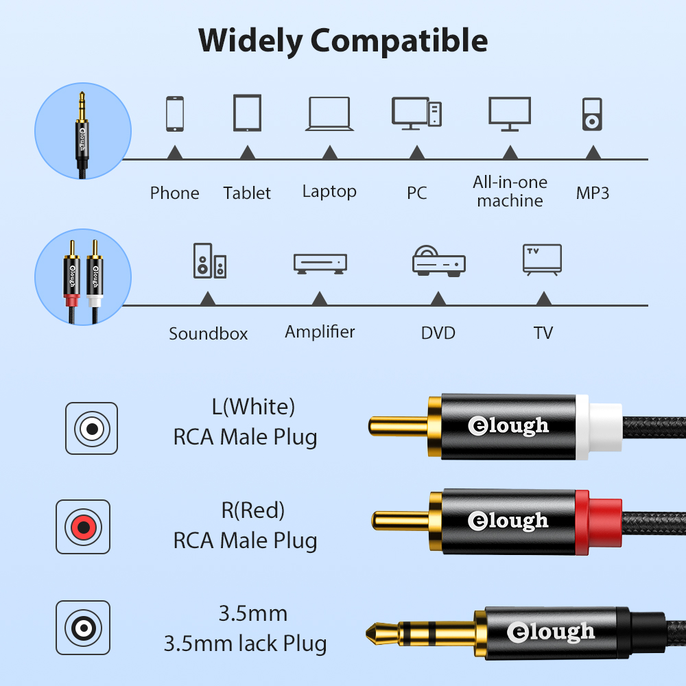 Elough-Câble RCA AUX pour haut - Home Cinema Amplifier avis et prix